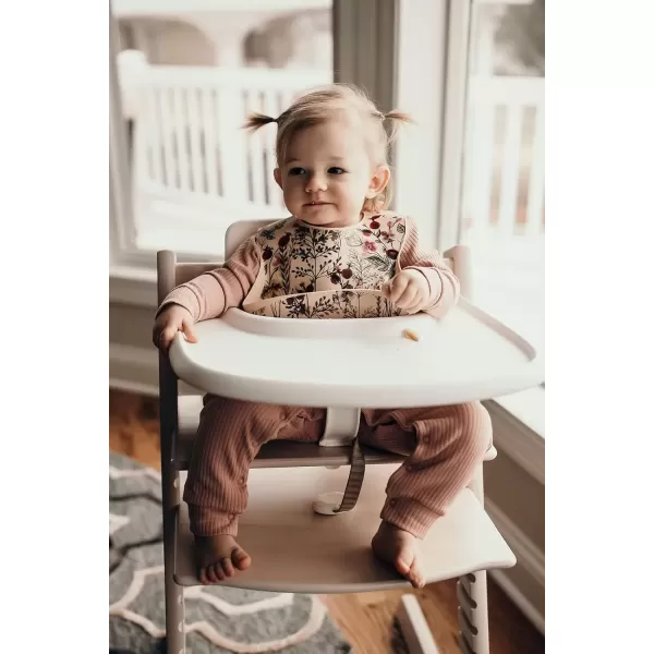 imageThree Little Tots Modern Silicone Baby Bib  Adjustable Fit Waterproof Catch Bibs Flower Print