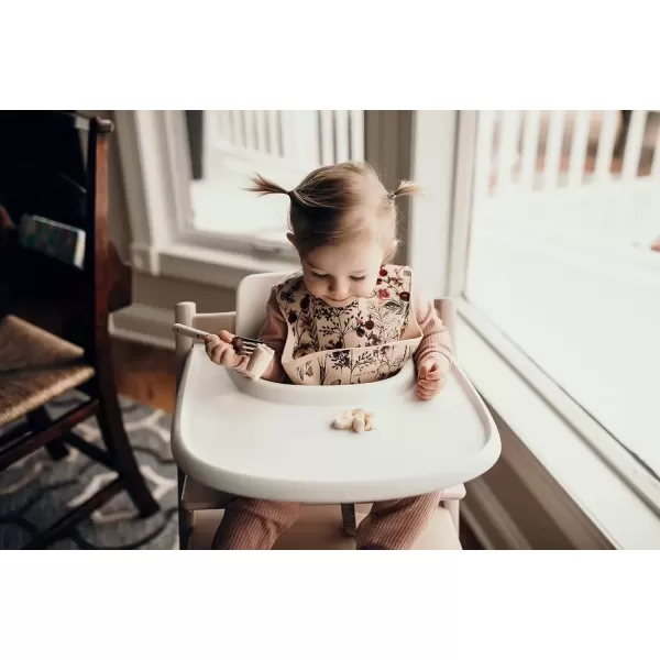 imageThree Little Tots Modern Silicone Baby Bib  Adjustable Fit Waterproof Catch Bibs Flower Print