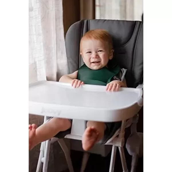 imageThree Little Tots Modern Silicone Baby Bib  Adjustable Fit Waterproof Catch Bibs Forest Green