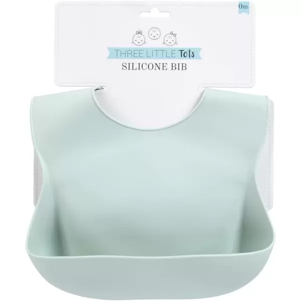 imageThree Little Tots Modern Silicone Baby Bib  Adjustable Fit Waterproof Catch Bibs Honeydew