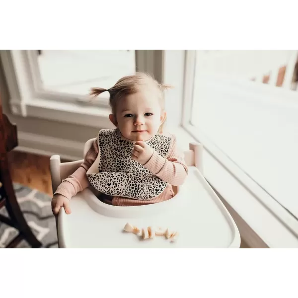 imageThree Little Tots Modern Silicone Baby Bib  Adjustable Fit Waterproof Catch Bibs Leopard
