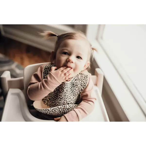 imageThree Little Tots Modern Silicone Baby Bib  Adjustable Fit Waterproof Catch Bibs Leopard
