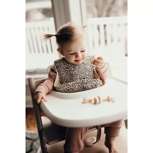 imageThree Little Tots Modern Silicone Baby Bib  Adjustable Fit Waterproof Catch Bibs Leopard