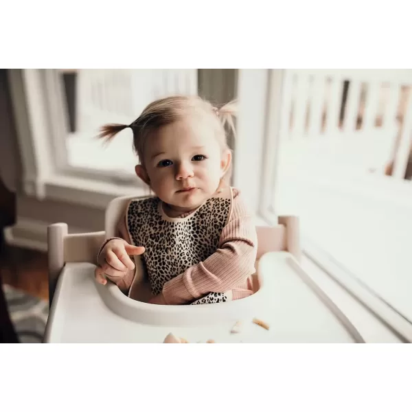 imageThree Little Tots Modern Silicone Baby Bib  Adjustable Fit Waterproof Catch Bibs Leopard