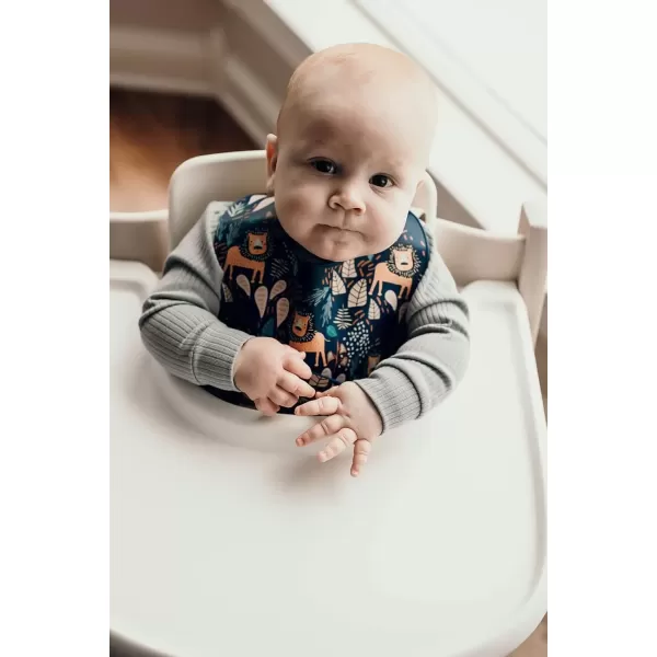 imageThree Little Tots Modern Silicone Baby Bib  Adjustable Fit Waterproof Catch Bibs Lion Print
