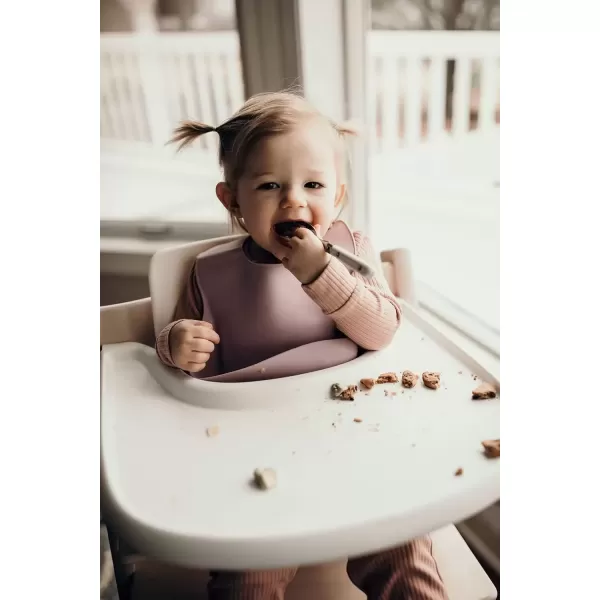 imageThree Little Tots Modern Silicone Baby Bib  Adjustable Fit Waterproof Catch Bibs Purple