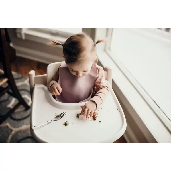 imageThree Little Tots Modern Silicone Baby Bib  Adjustable Fit Waterproof Catch Bibs Purple