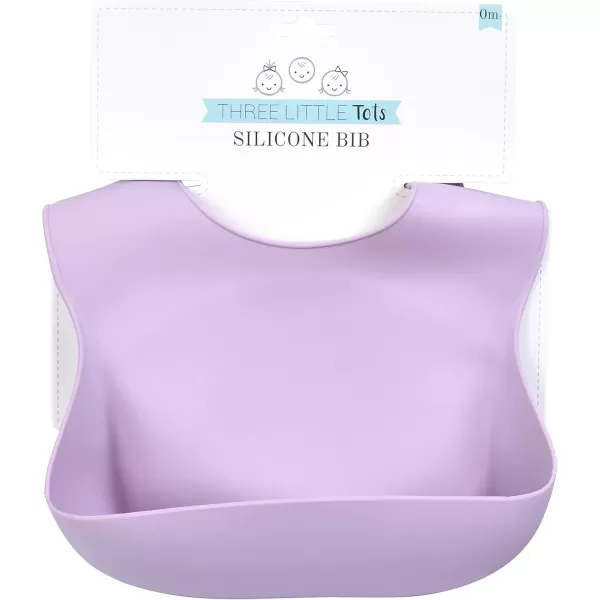 imageThree Little Tots Modern Silicone Baby Bib  Adjustable Fit Waterproof Catch Bibs Purple