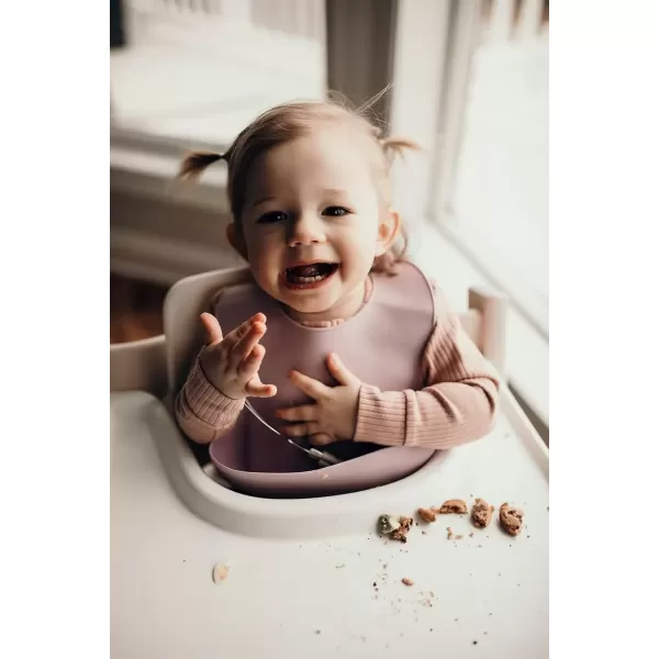 imageThree Little Tots Modern Silicone Baby Bib  Adjustable Fit Waterproof Catch Bibs Purple
