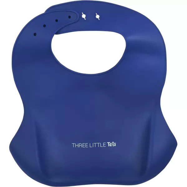 imageThree Little Tots Modern Silicone Baby Bib  Adjustable Fit Waterproof Catch Bibs Sailor