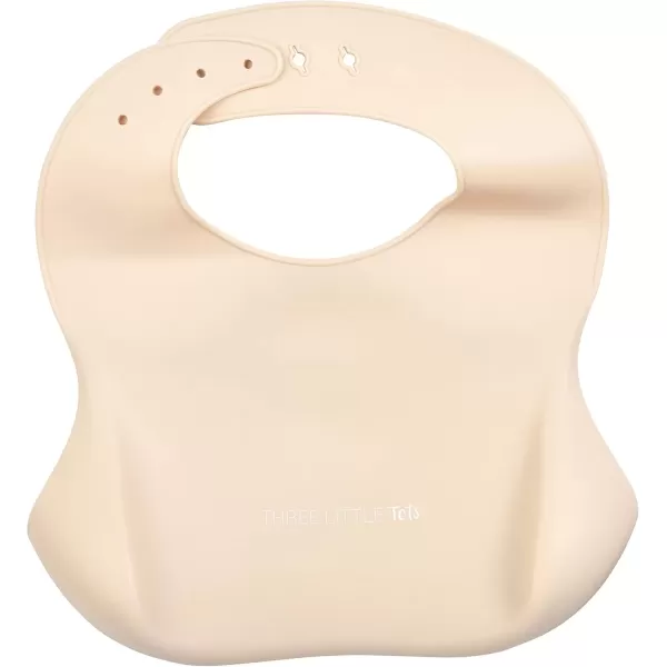 imageThree Little Tots Modern Silicone Baby Bib  Adjustable Fit Waterproof Catch Bibs Tan