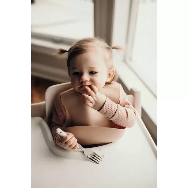imageThree Little Tots Modern Silicone Baby Bib  Adjustable Fit Waterproof Catch Bibs Tan