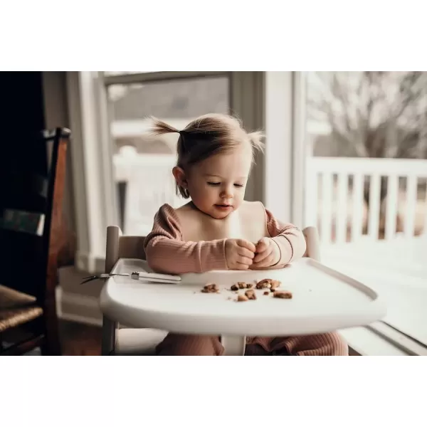 imageThree Little Tots Modern Silicone Baby Bib  Adjustable Fit Waterproof Catch Bibs Tan