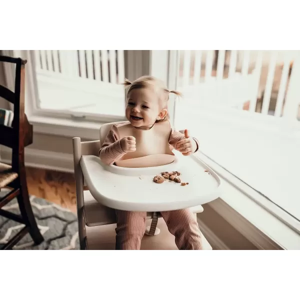 imageThree Little Tots Modern Silicone Baby Bib  Adjustable Fit Waterproof Catch Bibs Tan