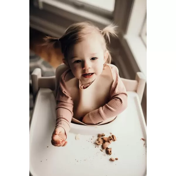 imageThree Little Tots Modern Silicone Baby Bib  Adjustable Fit Waterproof Catch Bibs Tan
