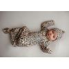 imageThree Little Tots  Knotted Newborn Hat Baby Beanie Hat Top Knot Stretchy Buttery SoftLeopard