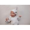 imageThree Little Tots  Knotted Newborn Hat Baby Beanie Hat Top Knot Stretchy Buttery SoftRainbow