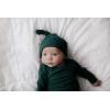 imageThree Little Tots  Knotted Newborn Hat Baby Beanie Hat Top Knot Stretchy Buttery SoftRibbed Forest Green