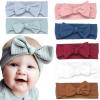 imageThree Little Tots 7 Pack Handmade Ribbed Knot Headbands Hair Bows Elastics Soft Bands Headwraps for Newborns Infants Toddlers