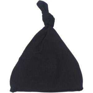 imageThree Little Tots  Knotted Newborn Hat Baby Beanie Hat Top Knot Stretchy Buttery SoftBlack
