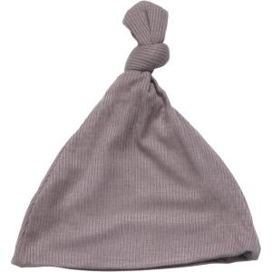 imageThree Little Tots  Knotted Newborn Hat Baby Beanie Hat Top Knot Stretchy Buttery SoftRibbed Cocoa