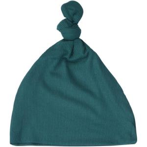 imageThree Little Tots  Knotted Newborn Hat Baby Beanie Hat Top Knot Stretchy Buttery SoftRibbed Forest Green