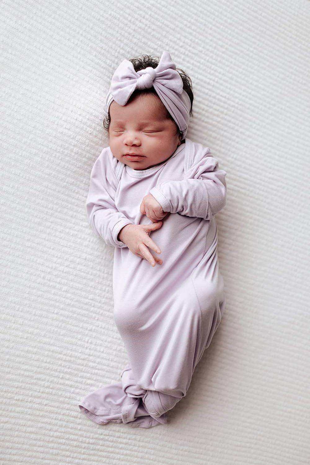 imageTags 4 Tots Newborn Baby Knotted Tie Gown  Preemie ampamp Newborn