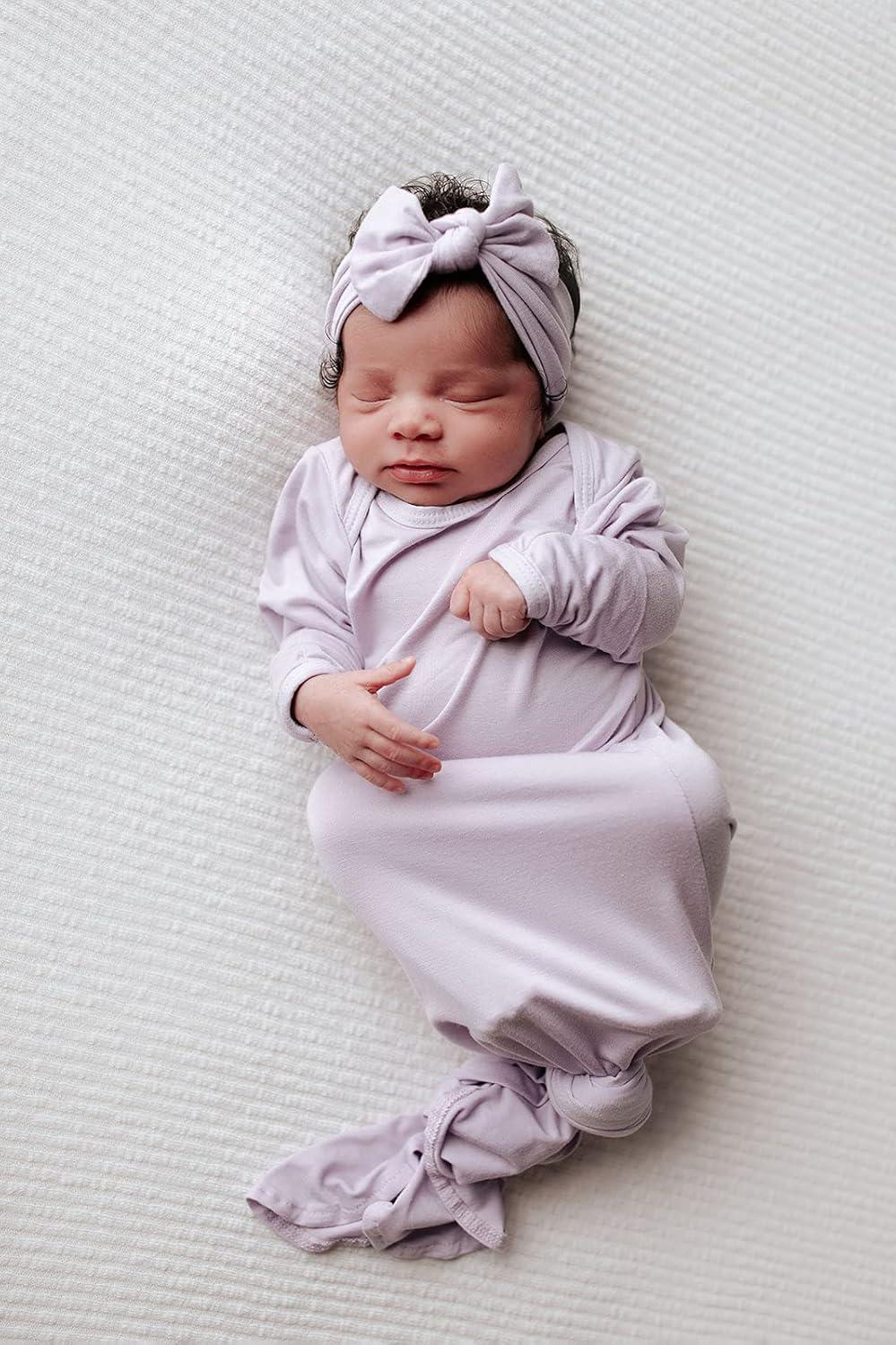 imageTags 4 Tots Newborn Baby Knotted Tie Gown  Preemie ampamp Newborn