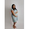 imageThree Little Tots Mommy Labor and Delivery Gown  Stretchy Soft Maternity and Nursing NightgownBlue Bird