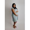imageThree Little Tots Mommy Labor and Delivery Gown  Stretchy Soft Maternity and Nursing NightgownBlue Bird