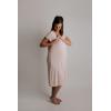 imageThree Little Tots Mommy Labor and Delivery Gown  Stretchy Soft Maternity and Nursing NightgownHeavenly Pink