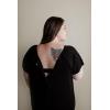 imageThree Little Tots Mommy Labor and Delivery Gown  Stretchy Soft Maternity and Nursing NightgownRibbed Black