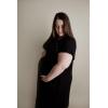 imageThree Little Tots Mommy Labor and Delivery Gown  Stretchy Soft Maternity and Nursing NightgownRibbed Black