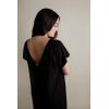 imageThree Little Tots Mommy Labor and Delivery Gown  Stretchy Soft Maternity and Nursing NightgownRibbed Black