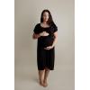 imageThree Little Tots Mommy Labor and Delivery Gown  Stretchy Soft Maternity and Nursing NightgownRibbed Black