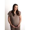 imageThree Little Tots Mommy Labor and Delivery Gown  Stretchy Soft Maternity and Nursing NightgownRibbed Cocoa Brown