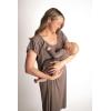 imageThree Little Tots Mommy Labor and Delivery Gown  Stretchy Soft Maternity and Nursing NightgownRibbed Cocoa Brown