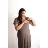 imageThree Little Tots Mommy Labor and Delivery Gown  Stretchy Soft Maternity and Nursing NightgownRibbed Cocoa Brown