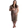 imageThree Little Tots Mommy Labor and Delivery Gown  Stretchy Soft Maternity and Nursing NightgownRibbed Cocoa Brown