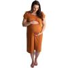 imageThree Little Tots Mommy Labor and Delivery Gown  Stretchy Soft Maternity and Nursing NightgownSaddle