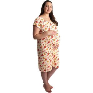 imageThree Little Tots Mommy Labor and Delivery Gown  Stretchy Soft Maternity and Nursing NightgownGroovy