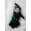 imageNewborn Baby Knotted Tie Gown  InfantForest Green With Hat