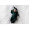 imageNewborn Baby Knotted Tie Gown  InfantForest Green With Hat