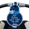 imageTHREE LITTLE TOTS  Animal Theme No Touching Baby Car Seat Sign or Stroller Tag  CPSIA Safety Tested LionBlue Llama