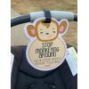 imageTHREE LITTLE TOTS  Animal Theme No Touching Baby Car Seat Sign or Stroller Tag  CPSIA Safety Tested LionMonkey