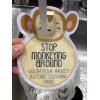 imageTHREE LITTLE TOTS  Animal Theme No Touching Baby Car Seat Sign or Stroller Tag  CPSIA Safety Tested LionMonkey