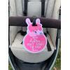 imageTHREE LITTLE TOTS  Animal Theme No Touching Baby Car Seat Sign or Stroller Tag  CPSIA Safety Tested LionPink Llama