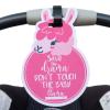 imageTHREE LITTLE TOTS  Animal Theme No Touching Baby Car Seat Sign or Stroller Tag  CPSIA Safety Tested LionPink Llama