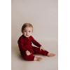 imageThree Little Tots  Baby Girl Boy Romper Ribbed Bodysuit Solid Plain One Piece Jumpsuits One Piece Baby Clothes Outfits FallRuby Red