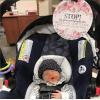 imageThree Little Tots  Flower Stop No Touching Baby Car Seat Sign or Stroller Tag  CPSIA Safety Tested
